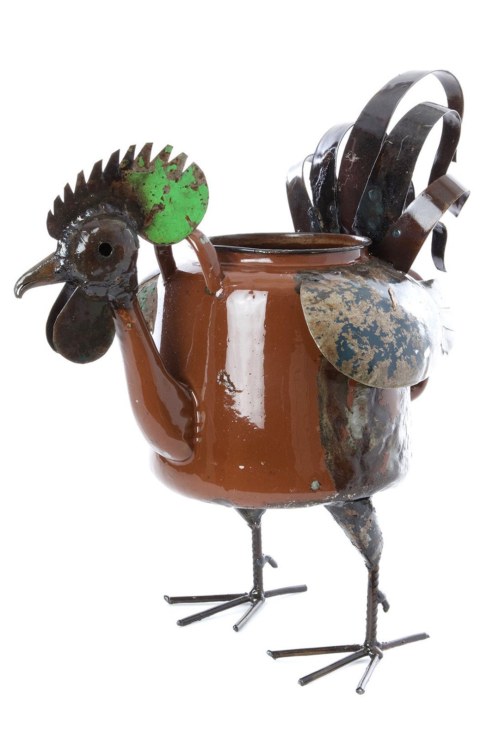 Large Recycled Rooster Teapot Planter Outdoor Accessories JT's Designer Fashion